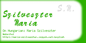 szilveszter maria business card